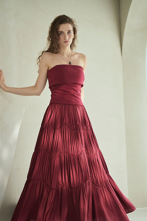 Pre-order<br>Melinda Dress<br>-Burgundy-