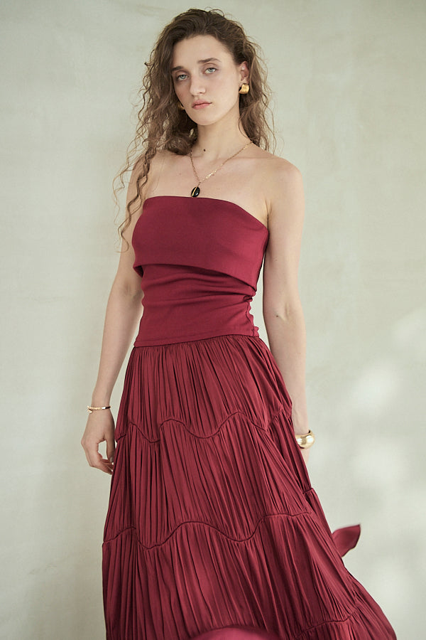 Pre-order<br>Melinda Dress<br>-Burgundy-