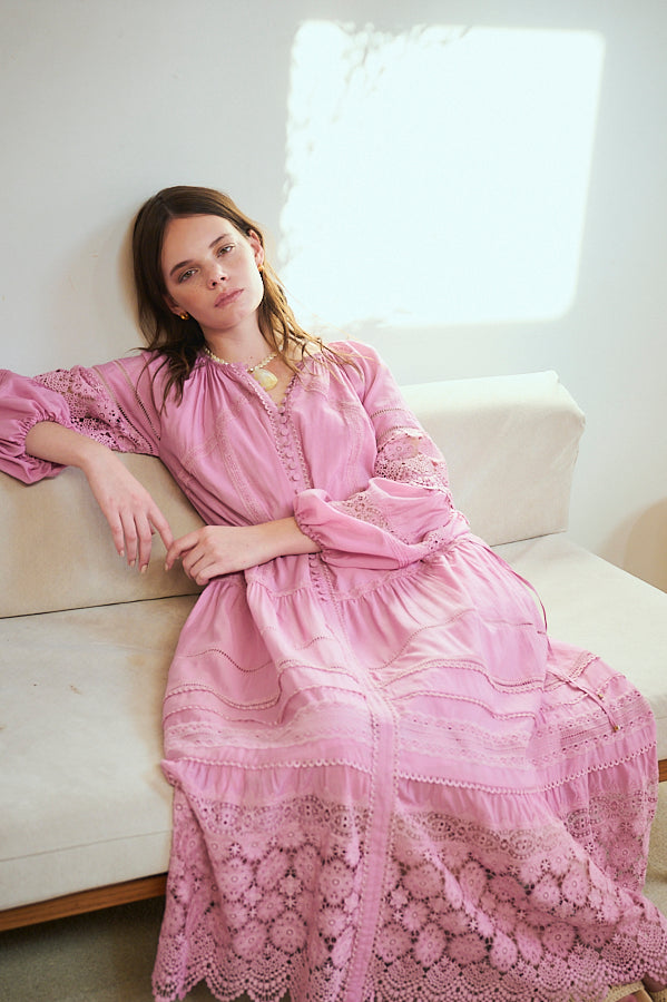 Estella.K　Nora Lace Trim Dress Pre-orderNora Lace Trim Dress 2 -Pink- – Estella.K