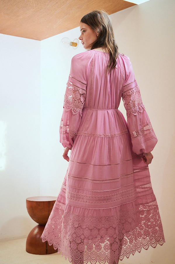 Pre-orderNora Lace Trim Dress 2 -Pink- – Estella.K