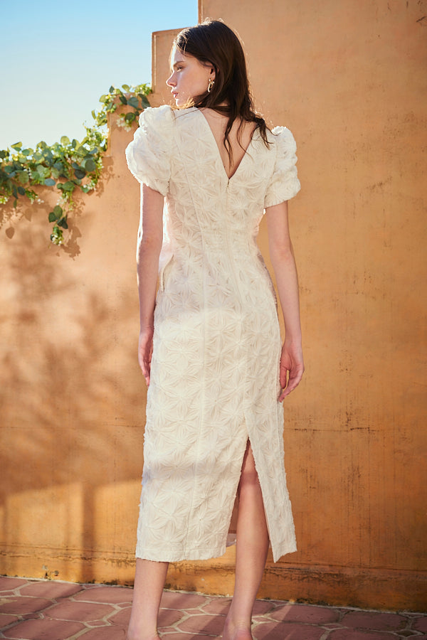 Butterfly Lace Midi Dress -White- – Estella.K