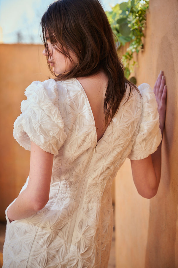 Butterfly Lace Midi Dress -White- – Estella.K