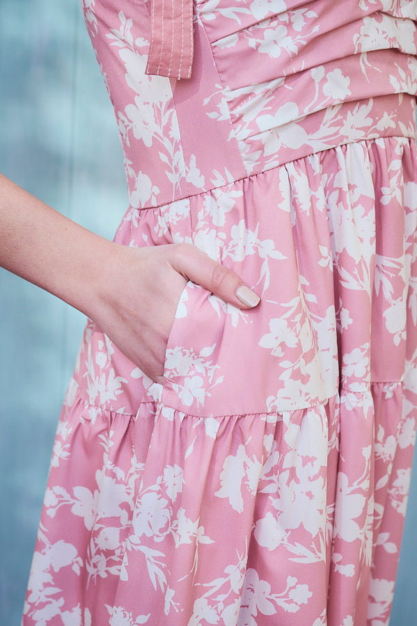 Sandra Floral-print long dress 2 -Pink.pt- – Estella.K