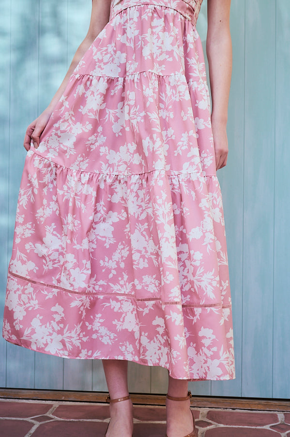 Sandra Floral-print long dress 2 -Pink.pt- – Estella.K