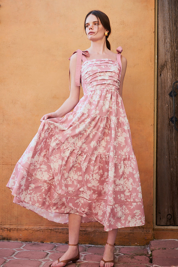 ワンピース Estella K Sandra Floral-print long dress Sandra Floral-print long dress 2 -Pink.pt- – Estella.K
