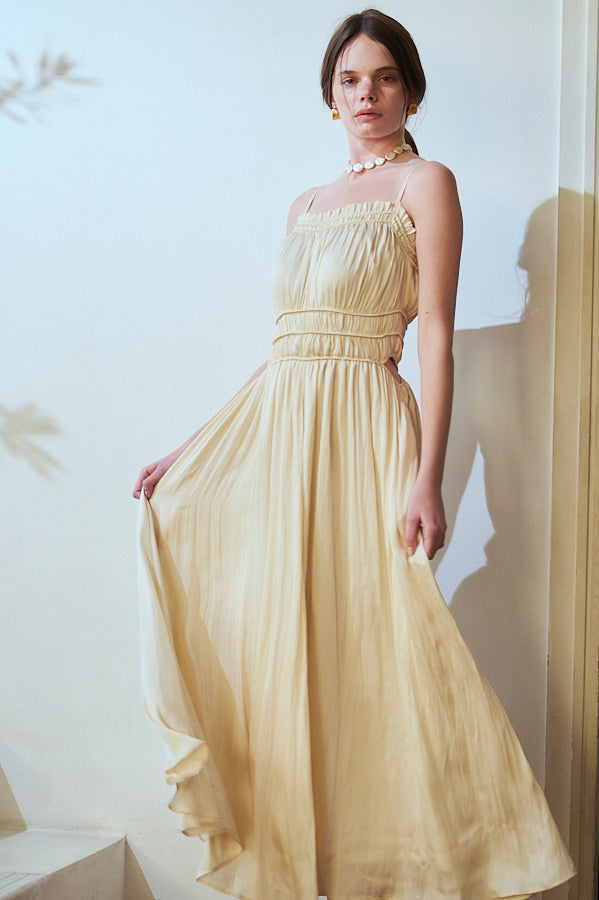 エステラケー　Julia Satin Long Dress Julia Satin Long Dress -Ivory- – Estella.K