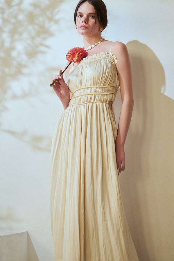 Estella.K Julia Satin Long Dress ベージュ Julia Satin Long Dress -Mauve.beg- – Estella.K