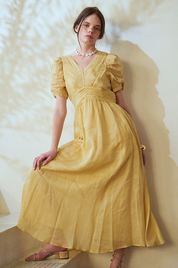 Isabella Long Dress -Yellow- – Estella.K