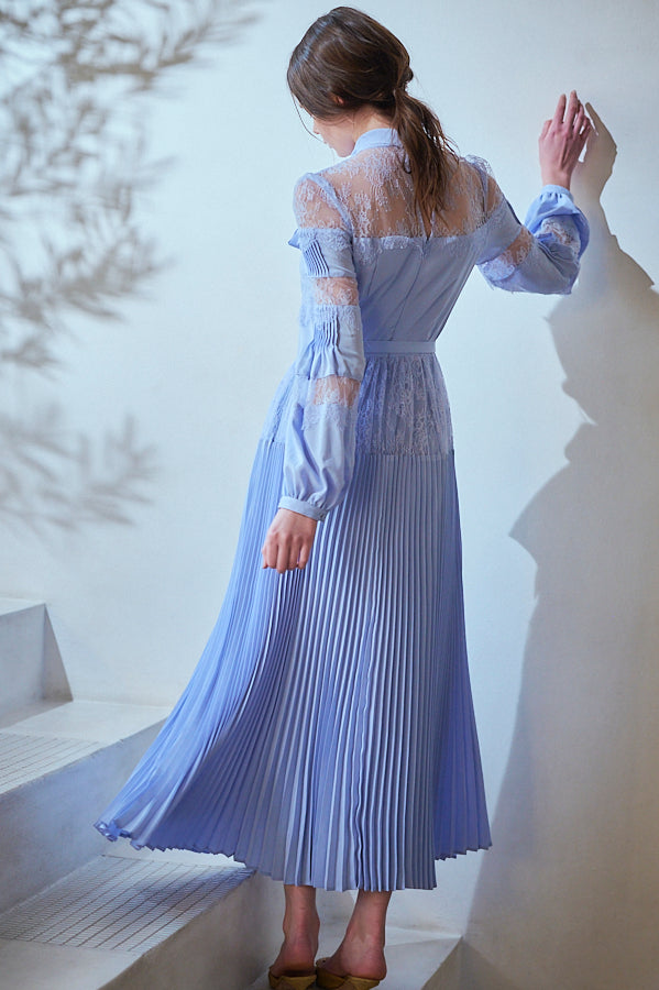 Frances Lace Dress -Sax- – Estella.K