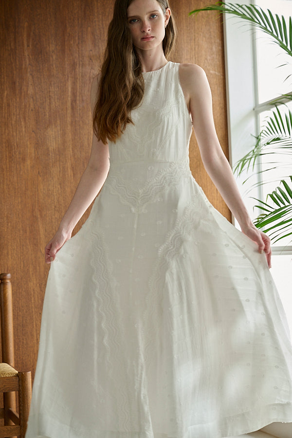 Florence Lace Dress-White- – Estella.K