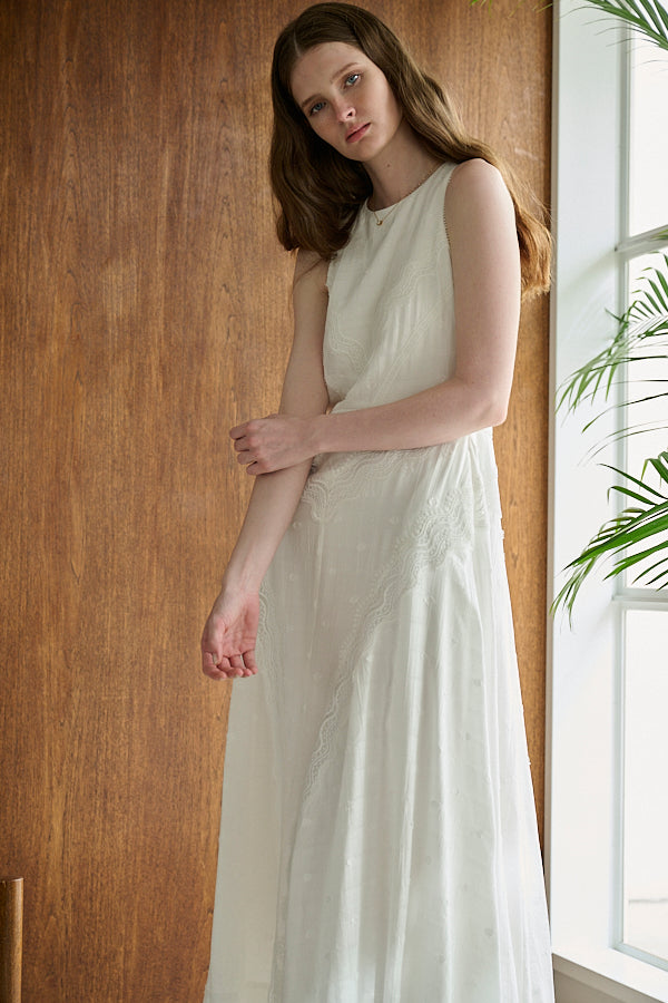 Florence Lace Dress-White- – Estella.K