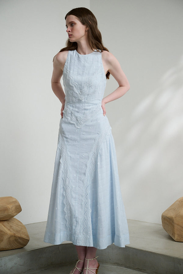Florence Lace Dress-Sax- – Estella.K