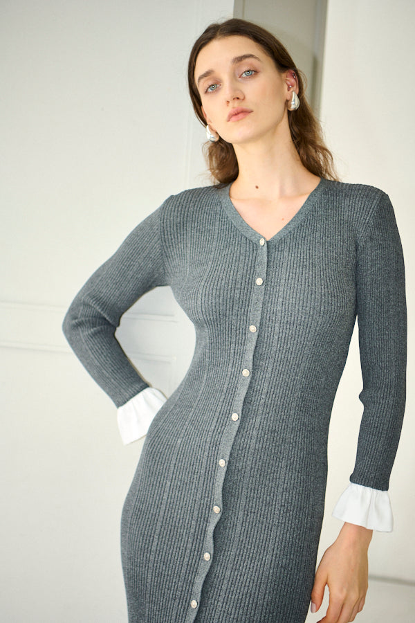 Pre-order<br> Julita Knit Dress <br>-Gray-