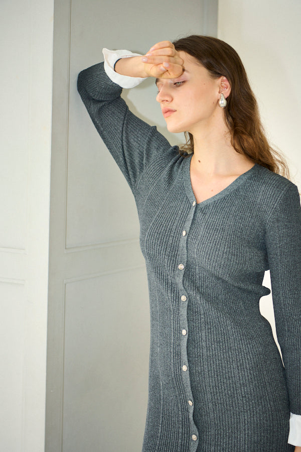 Pre-order<br> Julita Knit Dress <br>-Gray-