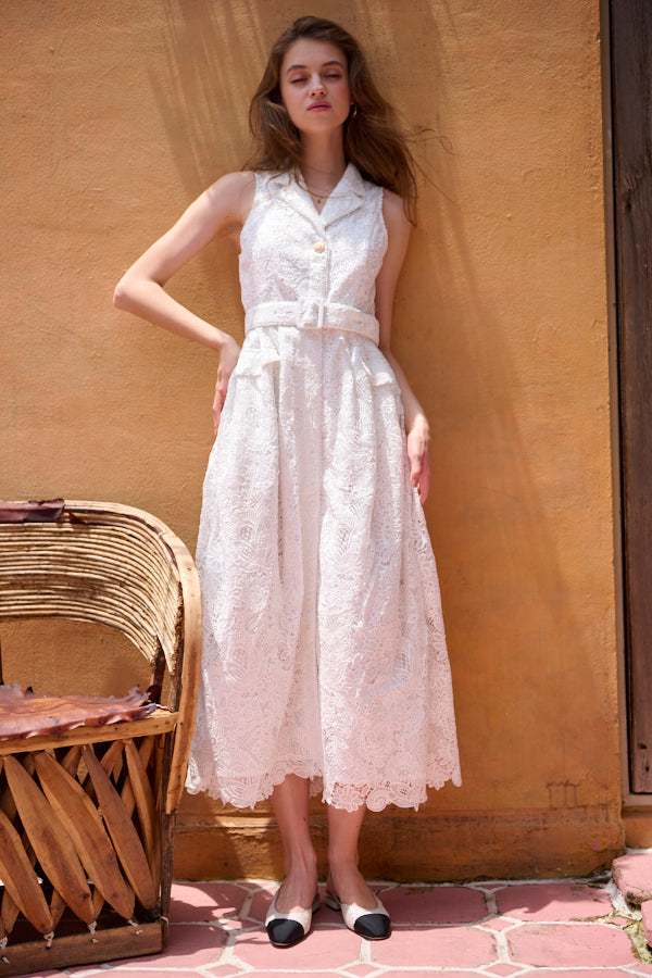 Josephina Lace Dress -WHT-