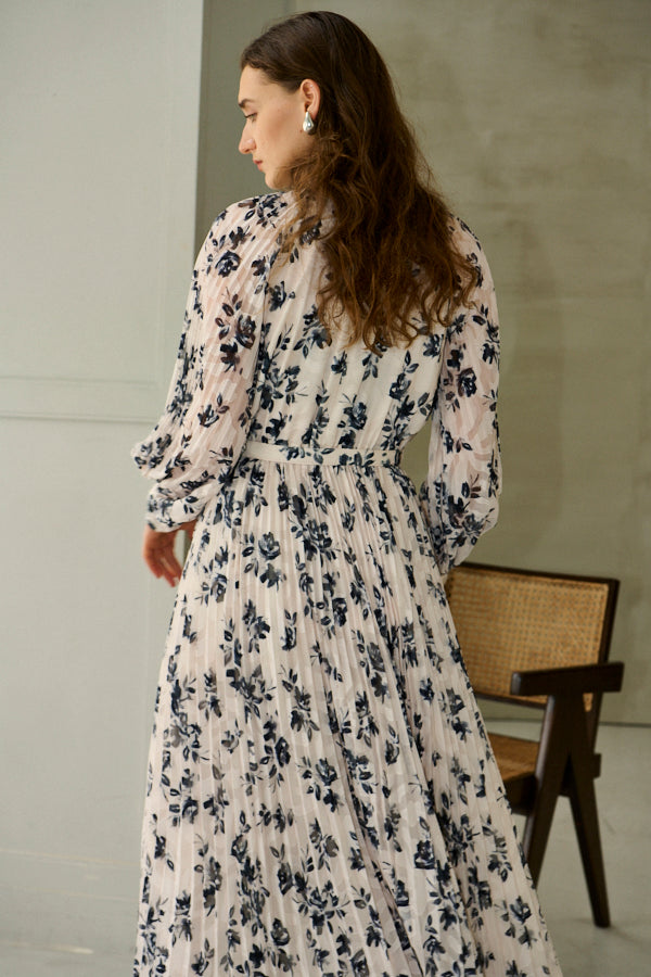 Aurelia Flower Pleated Dress <br>-IVO-