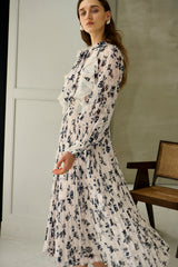 カシュクールフラワープリントドレスEstella.kOFF.WHT FLOWER カシュクールフラワープリントドレスEstella.kOFF.WHT FLOWER