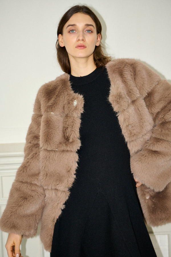 Pre-order<br>Coco Faux Fur Coat <br>-Mocha-