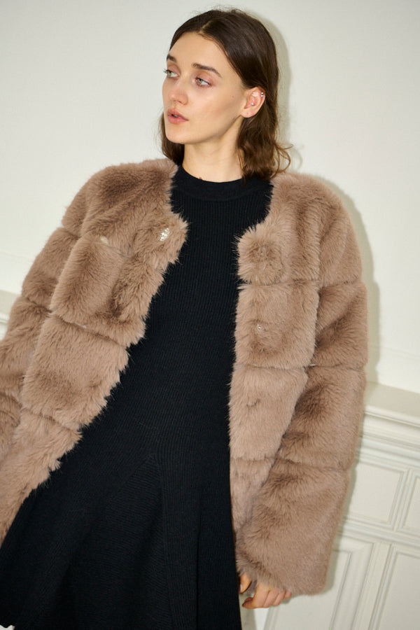 Pre-order<br>Coco Faux Fur Coat <br>-Mocha-