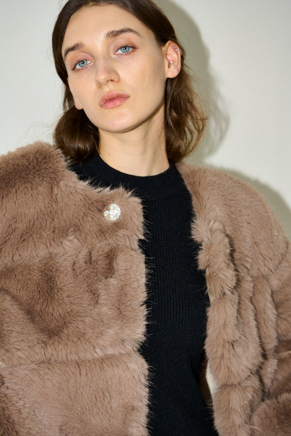 Pre-order<br>Coco Faux Fur Coat <br>-Mocha-