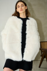 Coco Faux Fur Coat -Off white- – Estella.K