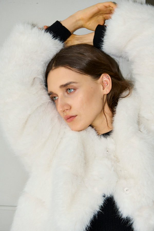 Pre-order<br>Coco Faux Fur Coat <br>-Off white-
