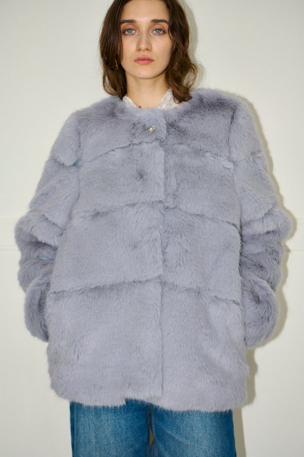 Pre-order<br>Coco Faux Fur Coat <br>-Blue.gry-