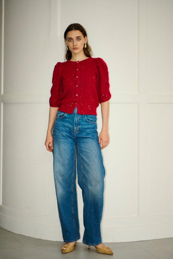 Mira Knit Cardigan <br>-RED-