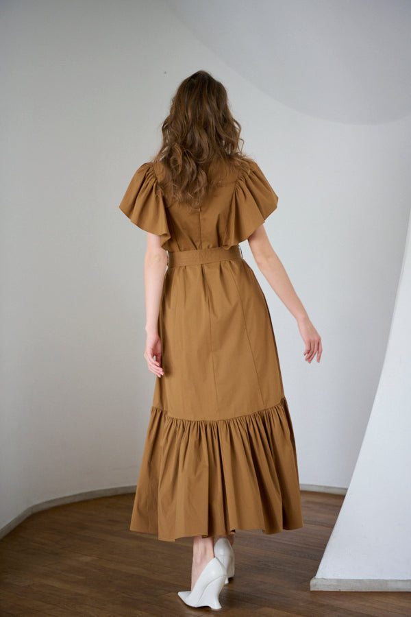 Blanca Ruffled Belted Dress -MOCA-