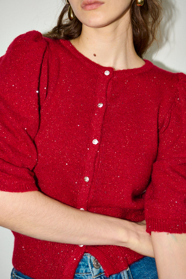 Mira Knit Cardigan <br>-RED-