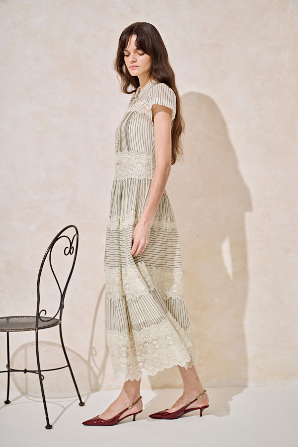 Tuscany Lace Dress -Stripe- – Estella.K