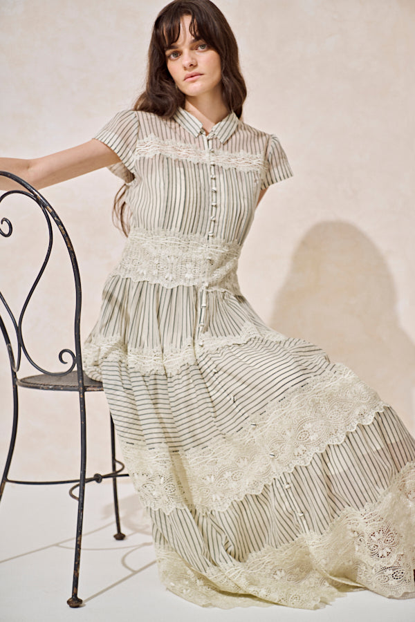 Tuscany Lace Dress -Stripe- – Estella.K