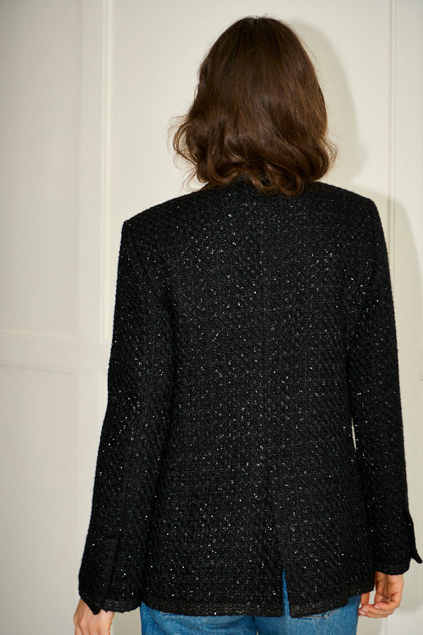 Pre-order<br>  Ivanna Tweed Bow Jacket <br>-Black-