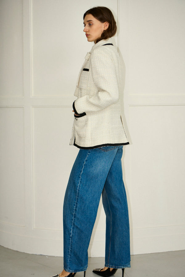 Pre-order<br> Ivanna Tweed Bow Jacket <br>-Off white-