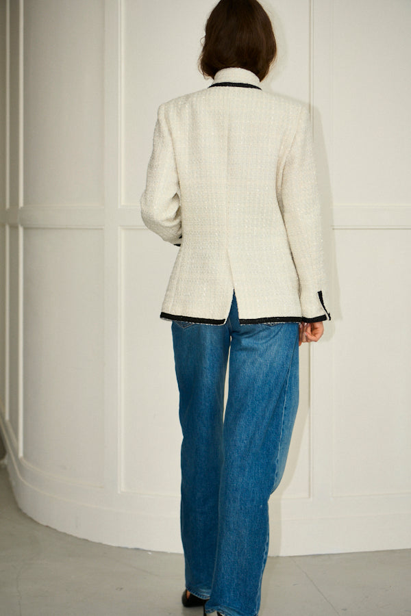Pre-order<br> Ivanna Tweed Bow Jacket <br>-Off white-