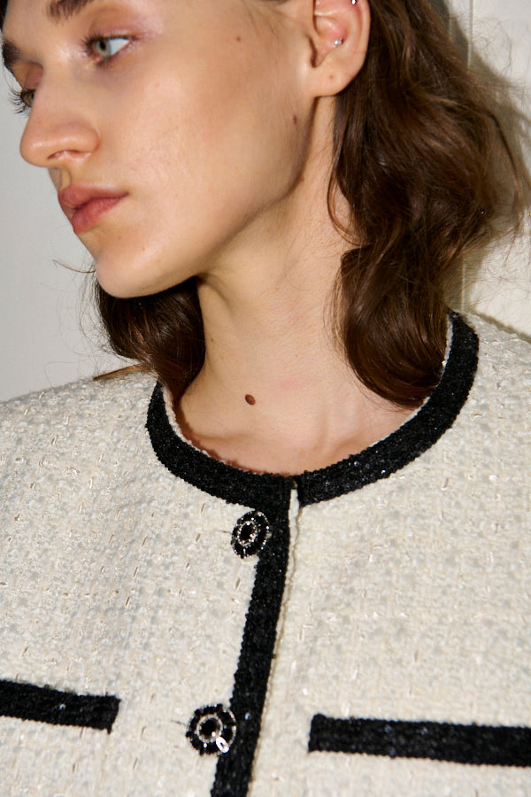 Pre-order<br> Ivanna Tweed Bow Jacket <br>-Off white-