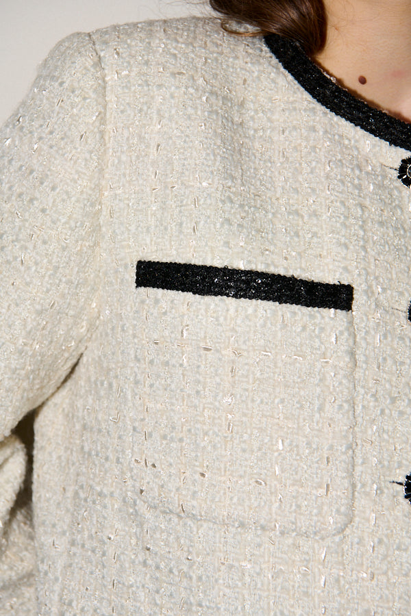 Pre-order<br> Ivanna Tweed Bow Jacket <br>-Off white-