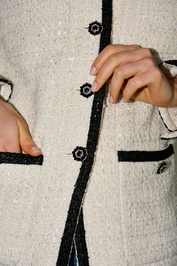Pre-order<br> Ivanna Tweed Bow Jacket <br>-Off white-