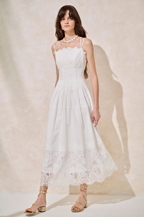 Sicilia Lace Dress-White- – Estella.K