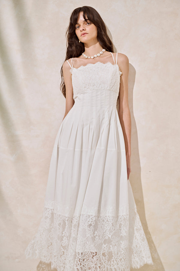 Sicilia Lace Dress-White- – Estella.K