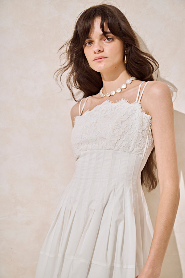 Sicilia Lace Dress-White- – Estella.K