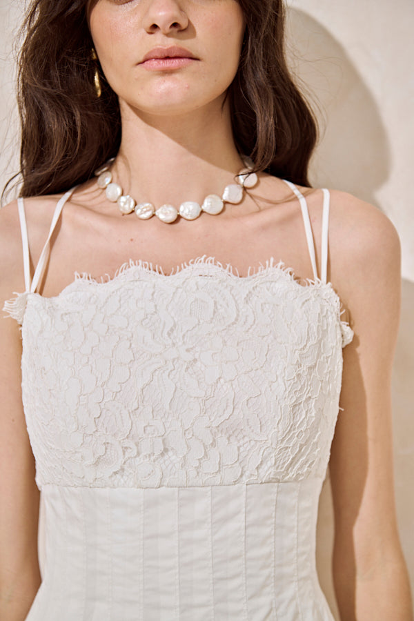 Sicilia Lace Dress-White- – Estella.K