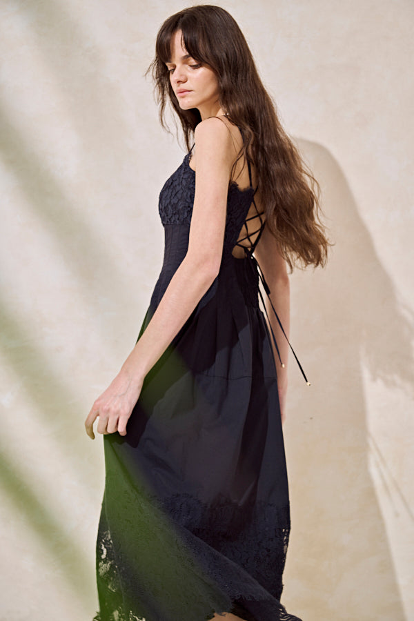 Pre-order Sicilia Lace Dress-Midnight- – Estella.K