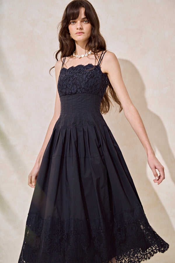 Pre-order Sicilia Lace Dress-Midnight- – Estella.K
