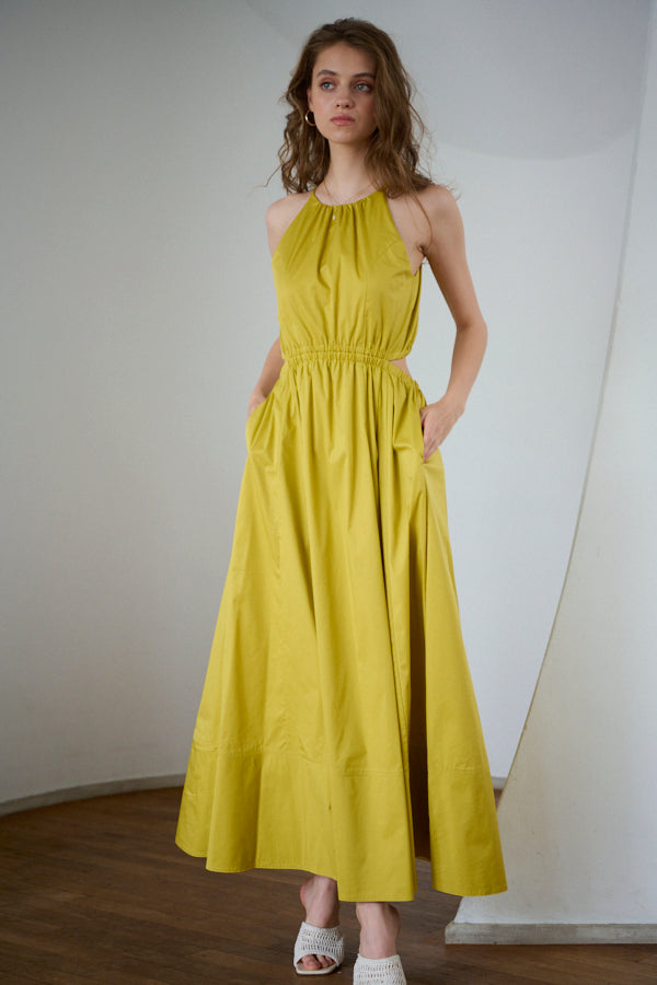 Florence Dress -Lime.yel-