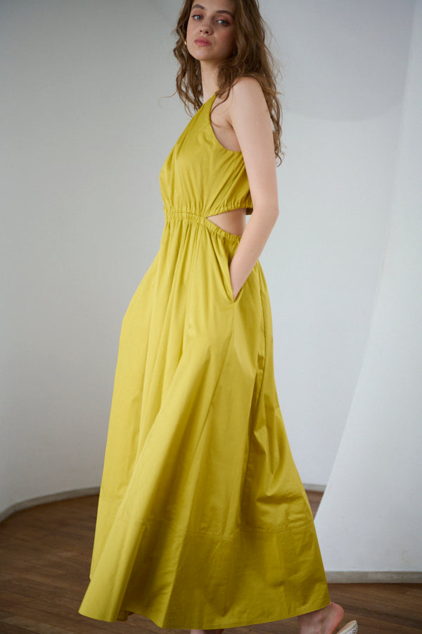 Florence Dress -Lime.yel-