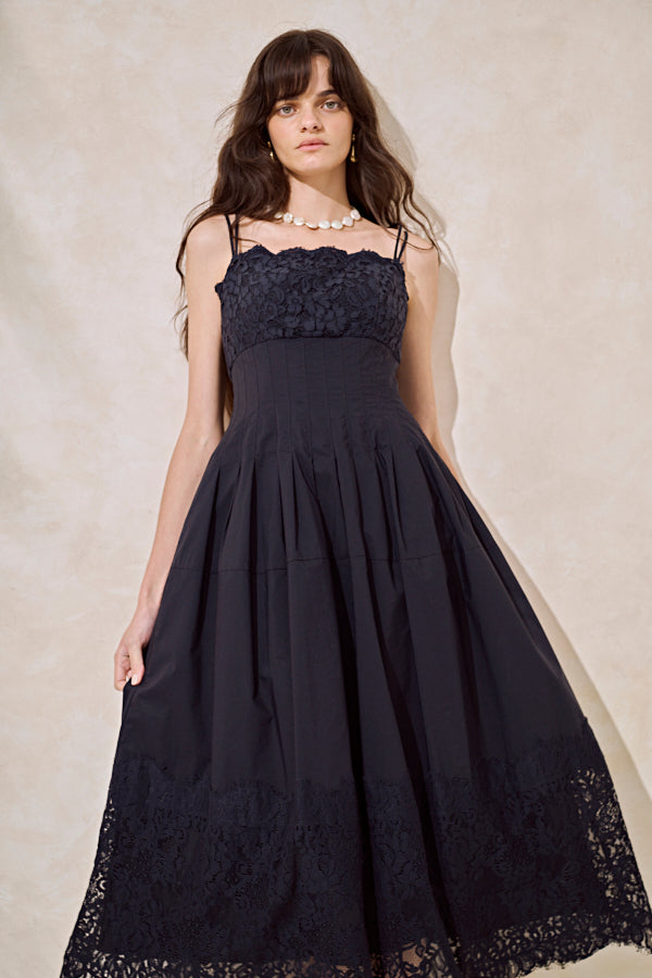 ワンピース Sicilia Lace Dress Sicilia Lace Dress-Midnight- – Estella.K