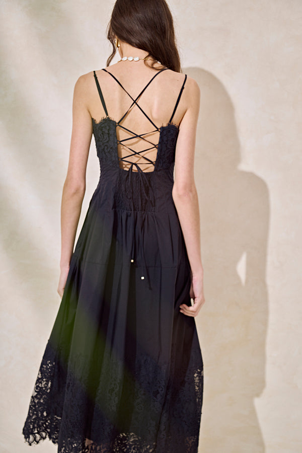 Pre-order Sicilia Lace Dress-Midnight- – Estella.K