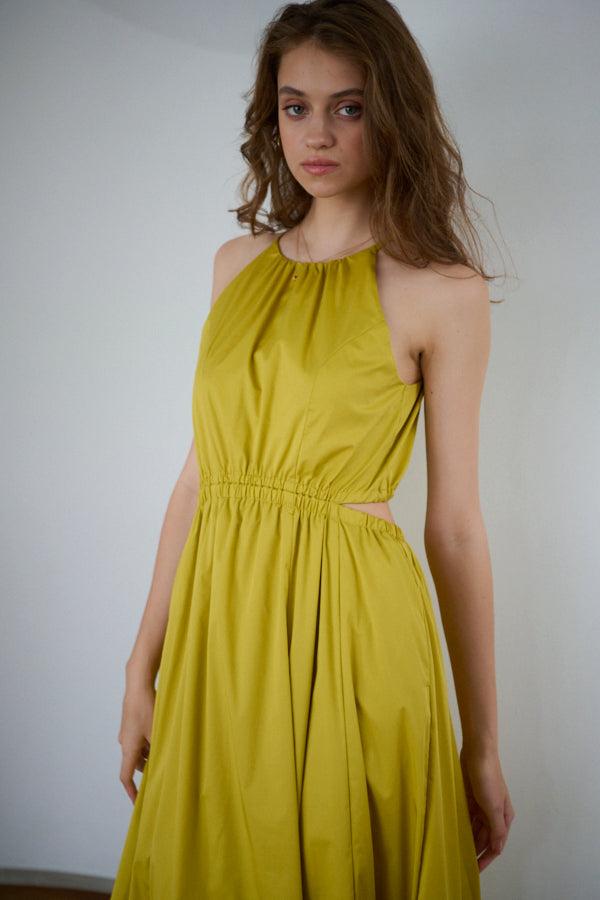 Florence Dress -Lime.yel-