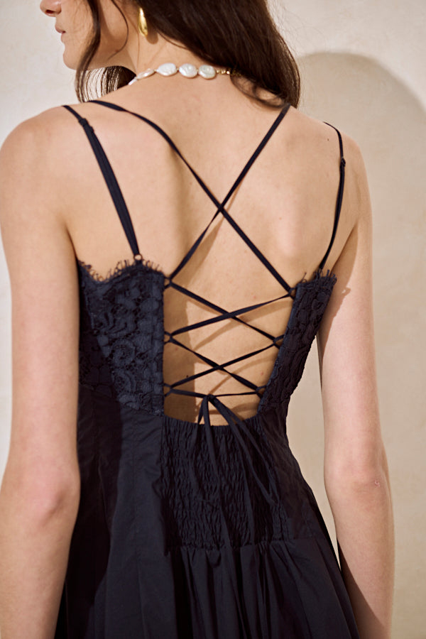 Pre-order Sicilia Lace Dress-Midnight- – Estella.K